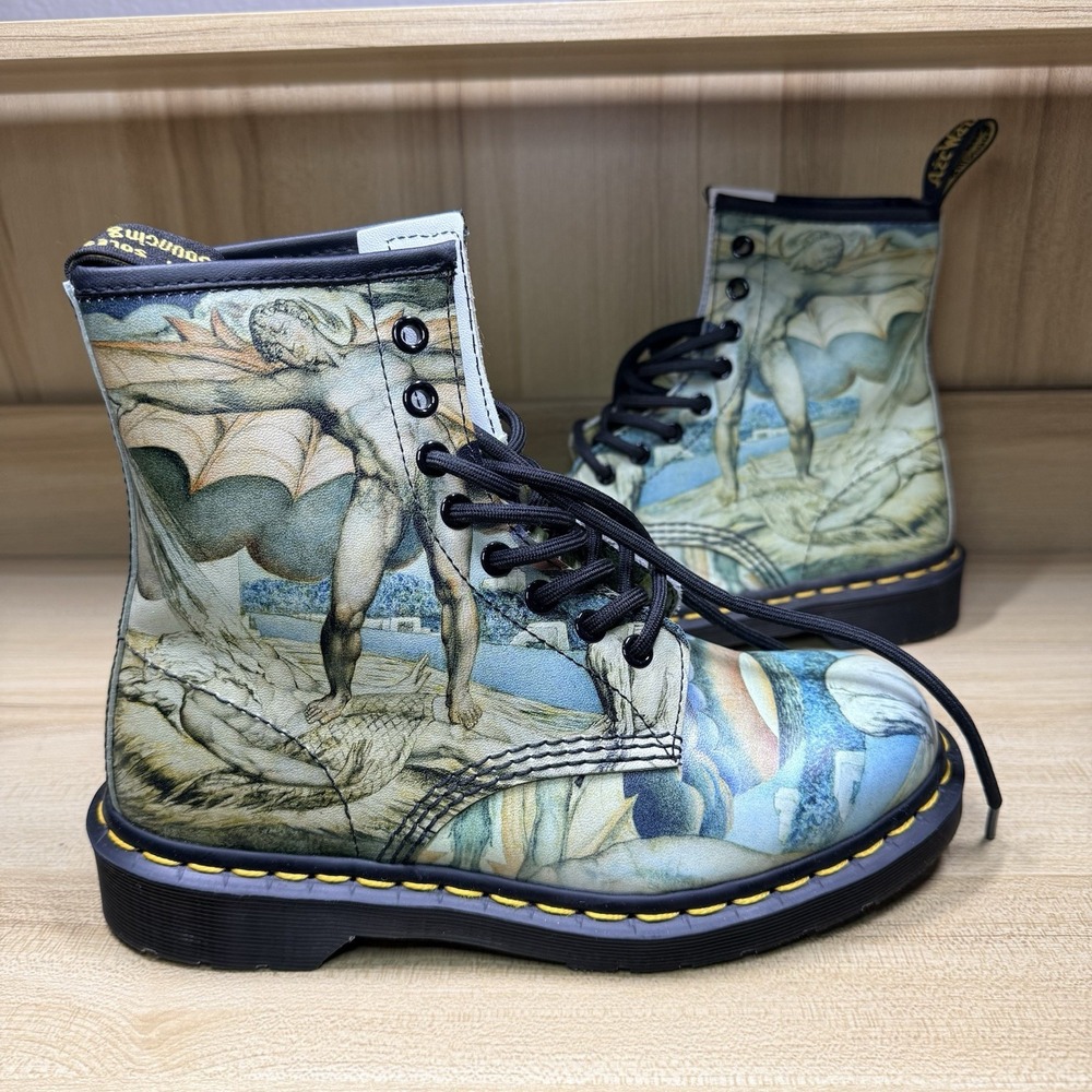 Rare Dr. Martens Tate Museum William Blake Satan 1460 Combat Boots US:M6 W7‎ - Picture 2 of 10